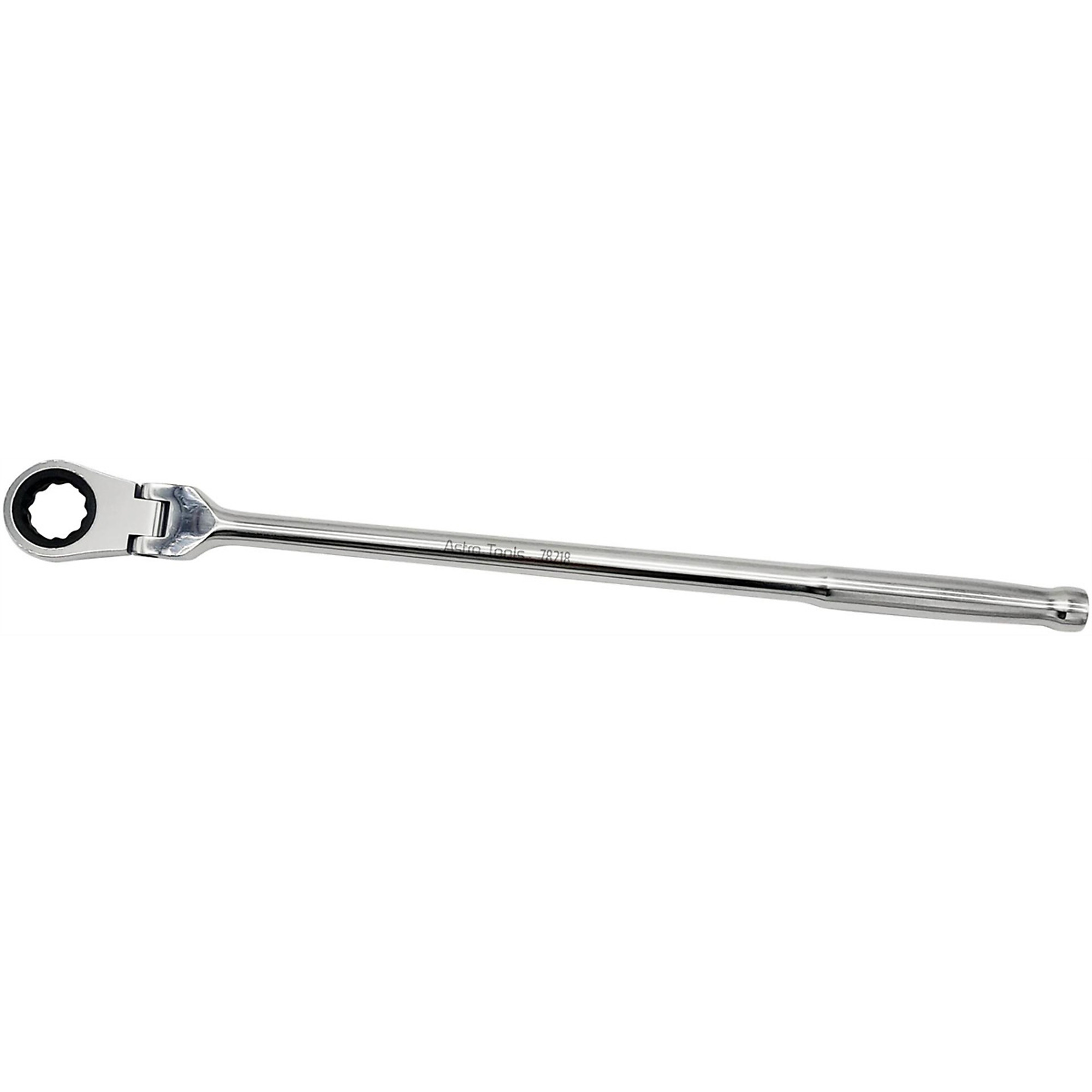 Astro Pneumatic 78218 Extra Long 18 Inch 1 2 Drive 100 Tooth Ratchet, Nano Style Impact Socket Compatible, Low Profile Design, High Torque Durability